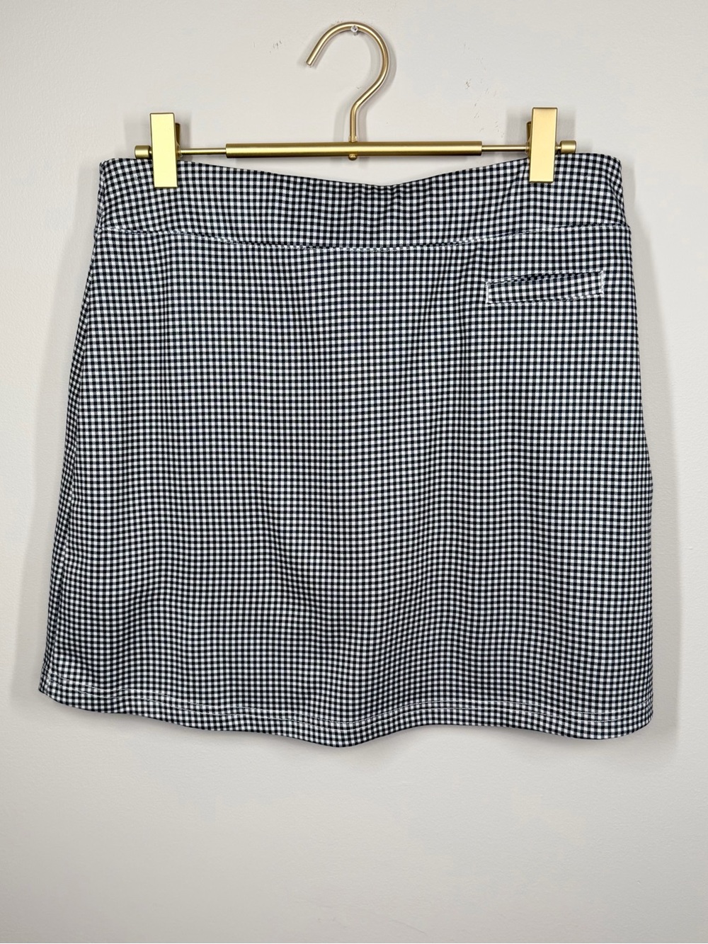 Pebble Beach Dry-Luxe Performance Gingham Golf/Tennis Skort Black White Small